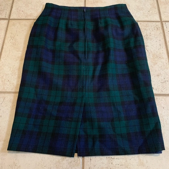 Vintage 70s St Michael Pure Wool Tartan Plaid Kilt Skirt - US 10 - Picture 8 of 9